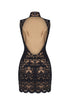 DARK NAVY BLUE HIGH NECK MINI DRESS
